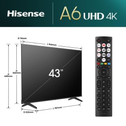 شاشة هايسنس  سمارت  43 بوصة Hisense  43″ 4K UHD VIDAA Smart Display