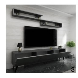 وحدة تلفزيون كاملة بتصاميم  عصرية متعددة  خشب mdf تركي اصلي درجة اولى Complete TV unit with multiple modern designs, made of genuine Turkish MDF wood, first grade.