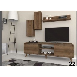 وحدة تلفزيون كاملة بتصاميم  عصرية متعددة  خشب mdf تركي اصلي درجة اولى Complete TV unit with multiple modern designs, made of genuine Turkish MDF wood, first grade.