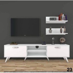 وحدة تلفزيون كاملة بتصاميم  عصرية متعددة  خشب mdf تركي اصلي درجة اولى Complete TV unit with multiple modern designs, made of genuine Turkish MDF wood, first grade.