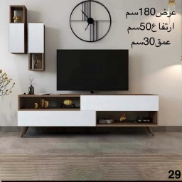 وحدة تلفزيون كاملة بتصاميم  عصرية متعددة  خشب mdf تركي اصلي درجة اولى Complete TV unit with multiple modern designs, made of genuine Turkish MDF wood, first grade.