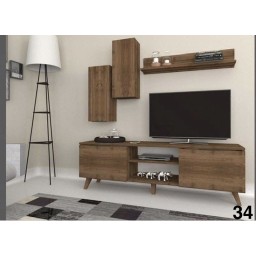 وحدة تلفزيون كاملة بتصاميم  عصرية متعددة  خشب mdf تركي اصلي درجة اولى Complete TV unit with multiple modern designs, made of genuine Turkish MDF wood, first grade.