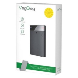 حافظة VegGieg V-GM01 لهارد HDD وSSD مقاس 2.5 بوصة SATA مع USB 3.0 VegGieg V-GM01 USB 3.0 to 2.5" SATA HDD/SSD Enclosure