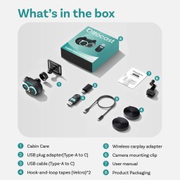 محول أوتوكاست للعناية بكابينة السيارة اللاسلكي كاربلاي Ottocast Cabin Care Wireless CarPlay Adapter Ottocast Cabin Care Wireless CarPlay Adapter