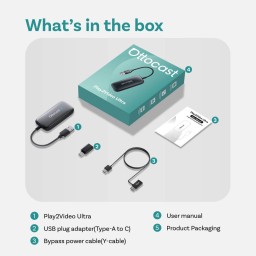 أوتوكاست بلاي تو فيديو ألترا اللاسلكي كاربلاي/أندرويد أوتو Ottocast Play2Video Ultra Wireless CarPlay/Android Auto Ottocast Play2Video Ultra Wireless CarPlay/Android Auto