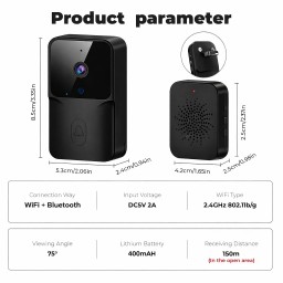 جرس الباب الذكي المزود بكاميرا  المربوط بالهاتف Smart doorbell with camera