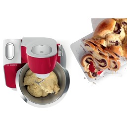 خلاط بوش عمودي 3.9L 1000W – أحمر وفضي Bosch MUM58720 Stand Mixer - 3.9L - 1000W - Red / Silver