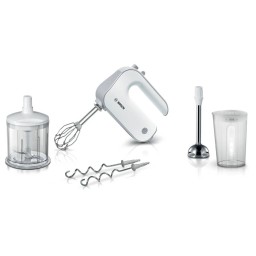 خلاط يدوي بوش بقوة 500W – أبيض وفضي لامع Bosch MFQ4080 Handheld Mixer - 500W - White / Glossy Silver