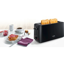 محمصة خبز بوش ComfortLine لشريحتين مع إيقاف تلقائي – أسود Bosch ComfortLine Toaster - 2-Slice - Auto-Off - Black