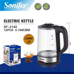 غلاية سونيفر الزجاجية الكهربائية Sonifer Electric Glass Kettle