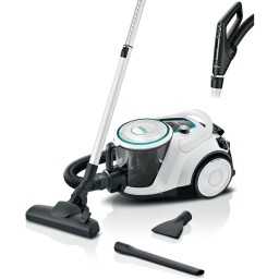مكنسة كهربائية بوش برميلية بسعة 2.4L بقوة 550W – أبيض ثلجي وأسود Bosch BGS41HYG1 Corded Canister Vacuum Cleaner - 2.4L - 550W - Polar White and Black