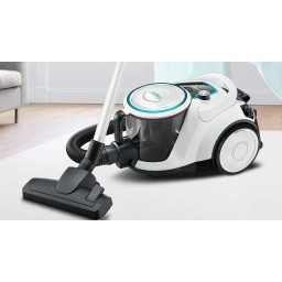 مكنسة كهربائية بوش برميلية بسعة 2.4L بقوة 550W – أبيض ثلجي وأسود Bosch BGS41HYG1 Corded Canister Vacuum Cleaner - 2.4L - 550W - Polar White and Black