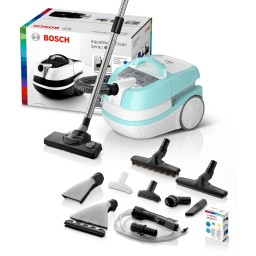 مكنسة كهربائية بوش برميلية بسعة 5.0L بقوة 2000W – أبيض ونعناعي/فيروزي Bosch BWD420HYG Corded Canister Vacuum Cleaner - 5.0L - 2000W - White and Mint / Turquoise
