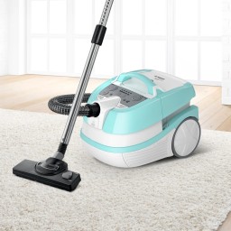مكنسة كهربائية بوش برميلية بسعة 5.0L بقوة 2000W – أبيض ونعناعي/فيروزي Bosch BWD420HYG Corded Canister Vacuum Cleaner - 5.0L - 2000W - White and Mint / Turquoise