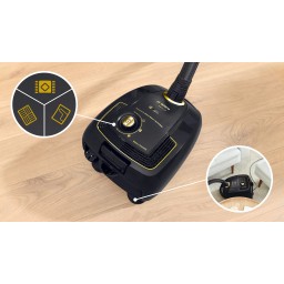 مكنسة كهربائية بوش 2200W بسعة 4.0L – أسود وذهبي Bosch BGL38GOLD Corded Canister Vacuum Cleaner - 2200W - 4.0L - Black and Gold