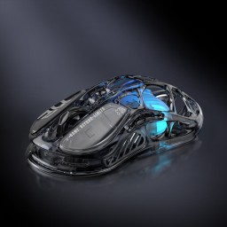 ماوس GravaStar Mercury M2 لاسلكي للألعاب – شفاف أسود GravaStar Mercury M2 Transparent Black Wireless Gaming Mouse