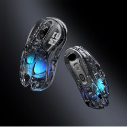 ماوس GravaStar Mercury M2 لاسلكي للألعاب – شفاف أسود GravaStar Mercury M2 Transparent Black Wireless Gaming Mouse