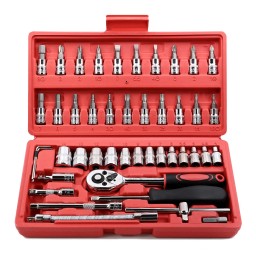 طقم عدة منزلية متكامل لإنجاز إصلاحات البيت بسهولة A comprehensive home tool set for easily handling household repairs.