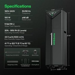 ترطيب الهواء الذكي المخصص لغرف وخيام الزراعة المغلقة VIVOSUN AeroStream H19 Intelligent Environmental Humidifier