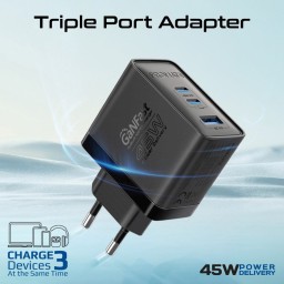 شاحن GaNFast™ بقدرة 45 واط بتقنية الشحن السريع 3.0 GaNFast™ 45W Charger with Quick Charge 3.0 Technology
