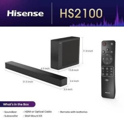 ساوندبار هايسنس Hisense لاسلكي بقوة 240W Hisense HS2100 Soundbar - Wireless - 240W