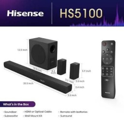 ساوندبار هايسنس Hisense بقنوات 5.1 لاسلكي Hisense HS5100 Soundbar - 5.1 Channel - Wireless