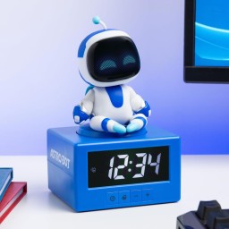 ساعة منبه رقمية تفاعلية أسترو بوت مع إضاءة ليلية من بالادون Paladone Astro Bot Icon Alarm Clock with Night Light