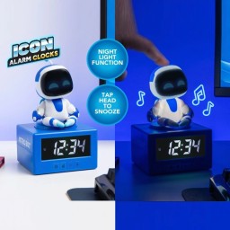 ساعة منبه رقمية تفاعلية أسترو بوت مع إضاءة ليلية من بالادون Paladone Astro Bot Icon Alarm Clock with Night Light