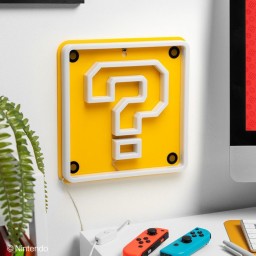 مصباح نيون جداري ليد سوبر ماريو علامة الاستفهام من بالادون Paladone Super Mario Question Mark Block LED Neon Wall Light