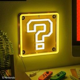 مصباح نيون جداري ليد سوبر ماريو علامة الاستفهام من بالادون Paladone Super Mario Question Mark Block LED Neon Wall Light