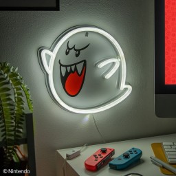 مصباح نيون جداري ليد شبح بو من سلسلة سوبر ماريو Super Mario Boo LED Neon Wall Light
