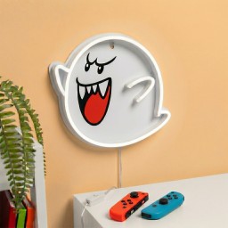 مصباح نيون جداري ليد شبح بو من سلسلة سوبر ماريو Super Mario Boo LED Neon Wall Light