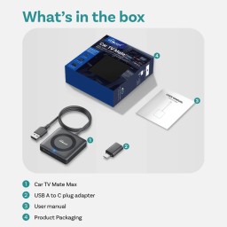 Car TV Mate Max - نظام CarPlay و Android Auto لاسلكي مع HDMI™ للوسائط المتعددة Car TV Mate Max - Wireless CarPlay & Android Auto with HDMI™ Multimedia