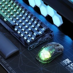 سماعة وماوس الألعاب اللاسلكي غرافاستار ميركوري X إير 8K - كريستال أونيكس GravaStar Mercury X Air 8K Wireless Gaming Mouse – Onyx Crystal