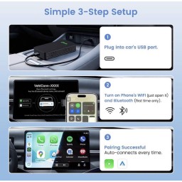 محول سيارة لاسلكي Carlinkit 5.0 يدعم CarPlay و Android Carlinkit 5.0 Wireless CarPlay & Android Car Adapter