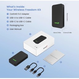 محول سيارة لاسلكي Carlinkit 5.0 يدعم CarPlay و Android Carlinkit 5.0 Wireless CarPlay & Android Car Adapter