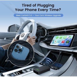 محول سيارة لاسلكي Carlinkit 5.0 يدعم CarPlay و Android Carlinkit 5.0 Wireless CarPlay & Android Car Adapter