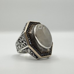خاتم كوارتز ابيض White Quartz Ring