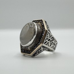 خاتم كوارتز ابيض White Quartz Ring