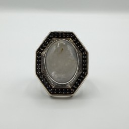 خاتم كوارتز ابيض White Quartz Ring
