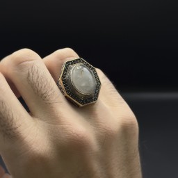 خاتم كوارتز ابيض White Quartz Ring