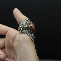 خاتم الابهام تصميم نجمة النبي داود Star of Prophet David Thumb Ring