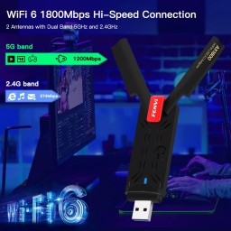 ادابتر انترنيت Fenvi AX1800 USB 3.0 Dual Band 2.4G/5Ghz WiFi 6 Adapter Fenvi AX1800 USB 3.0 Dual Band 2.4G/5Ghz WiFi 6 Adapter