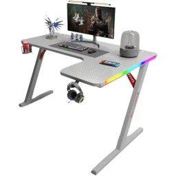مكتب ألعاب GAMAX P201-RW بشكل حرف L – جهة اليمين، أبيض Gamax P201-RW L-Shaped Gaming Desk 140×100×74cm – Right Corner, White