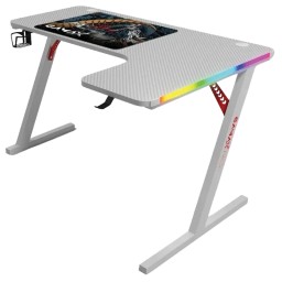 مكتب ألعاب GAMAX P201-RW بشكل حرف L – جهة اليمين، أبيض Gamax P201-RW L-Shaped Gaming Desk 140×100×74cm – Right Corner, White