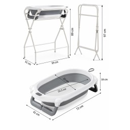 حوض استحمام أطفال قابل للطي مع حامل ومقياس حرارة RJ320 Foldable Baby Bathtub with Stand and Thermometer