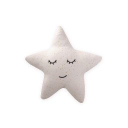 وسادة أطفال مزينة بنجوم وطبعة ذهبية، 35x35 سم، لون إيكرو Baby Star Print Pillow with Gold Foil, 35x35 cm, Ecru