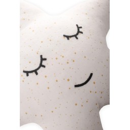 وسادة أطفال مزينة بنجوم وطبعة ذهبية، 35x35 سم، لون إيكرو Baby Star Print Pillow with Gold Foil, 35x35 cm, Ecru