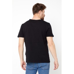 تي شيرت رجالي Indigo قطن 100% أساسي بقصة عادية وياقة V وأكمام قصيرة - أسود Men's Indigo 100% Cotton Basic Regular Fit V-Neck Short Sleeve T-Shirt - Black