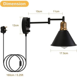 مصباح جداري صناعي (براكيت جداري) set of matte black and gold